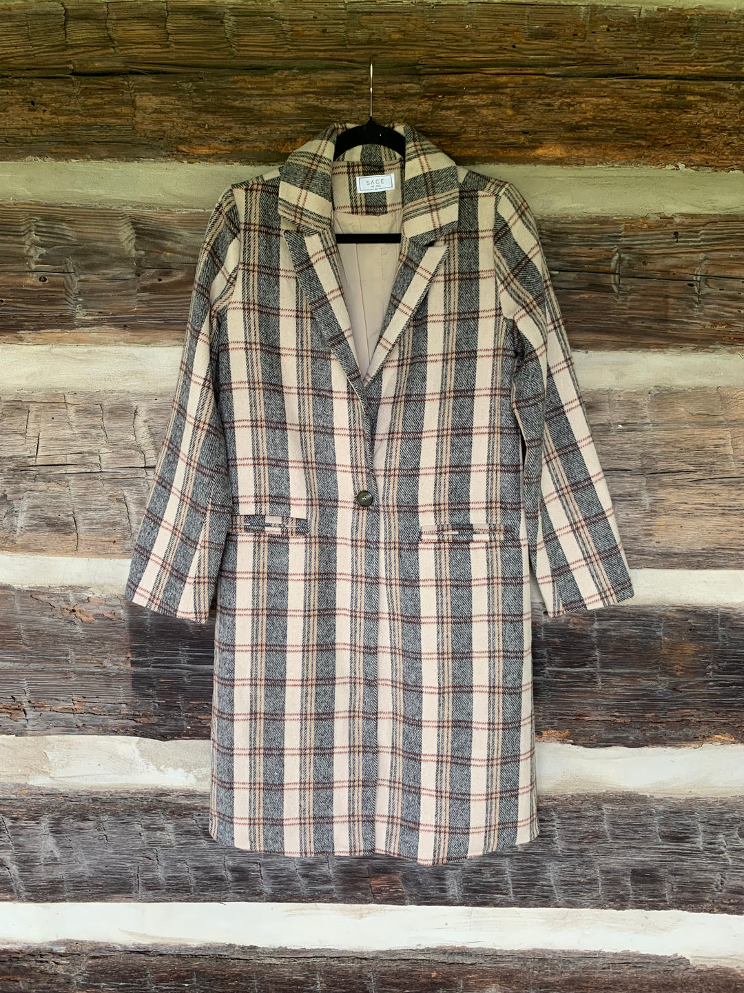 Orchard Plaid Long Coat