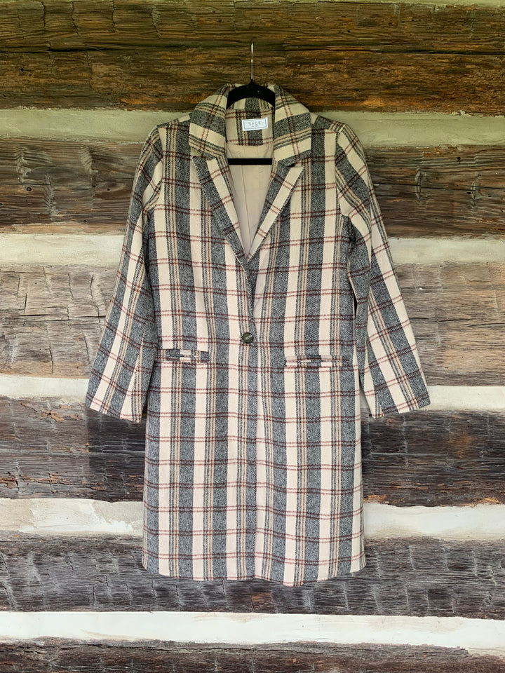 Orchard Plaid Long Coat