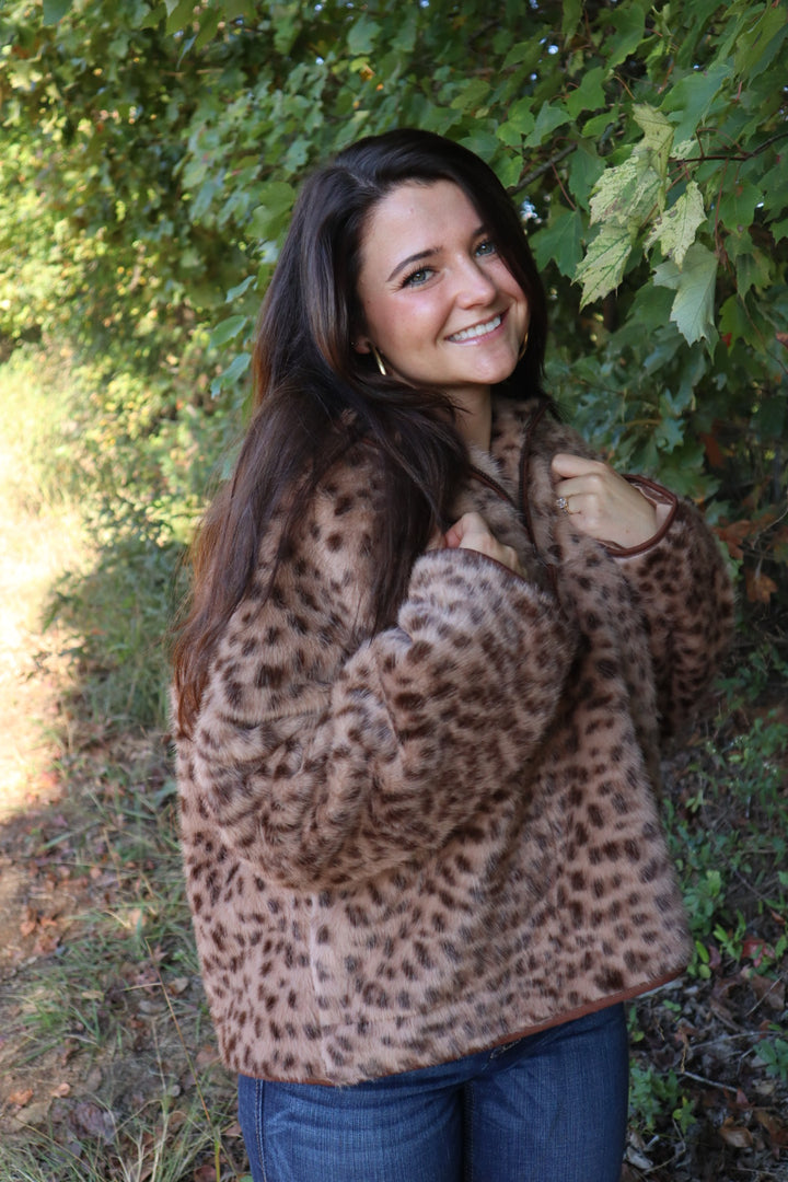 Stevie Leopard Print Pullover Jacket