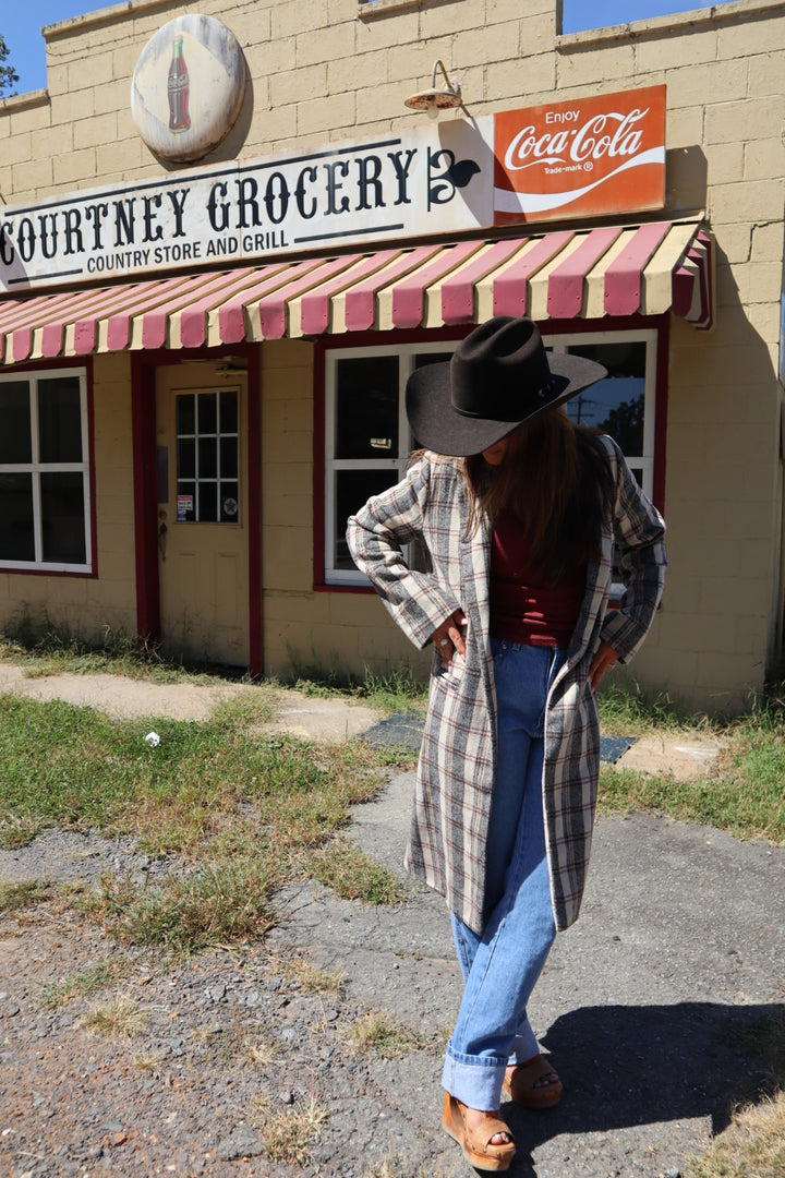 Orchard Plaid Long Coat