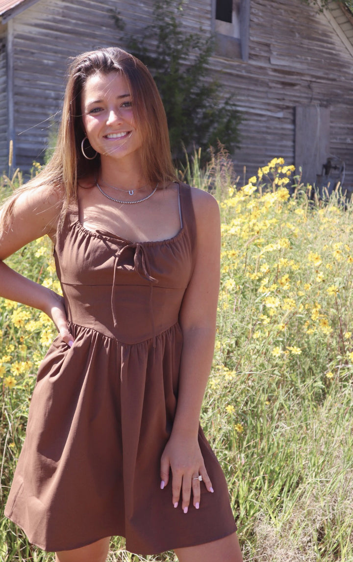 Maeve Milkmaid Mini Dress