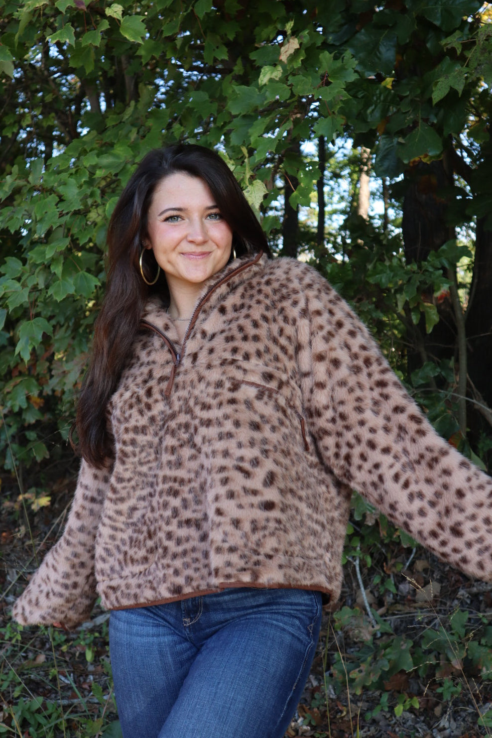 Stevie Leopard Print Pullover Jacket