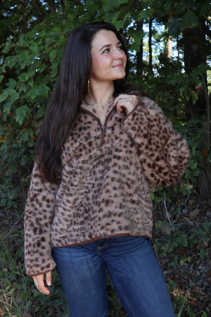 Stevie Leopard Print Pullover Jacket