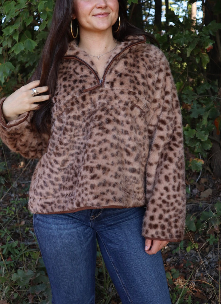Stevie Leopard Print Pullover Jacket