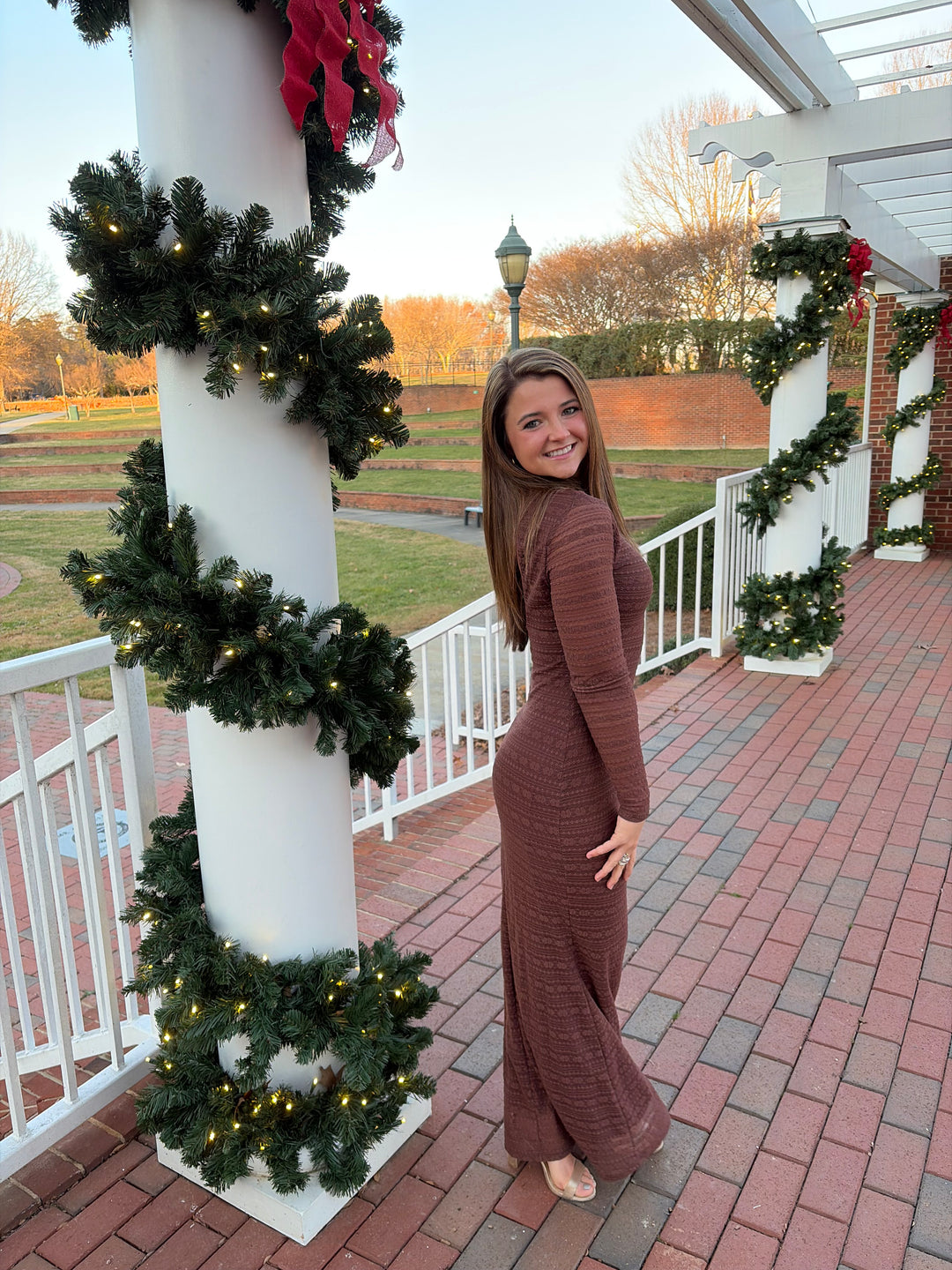 Merlot Mock Neck Maxi Dress