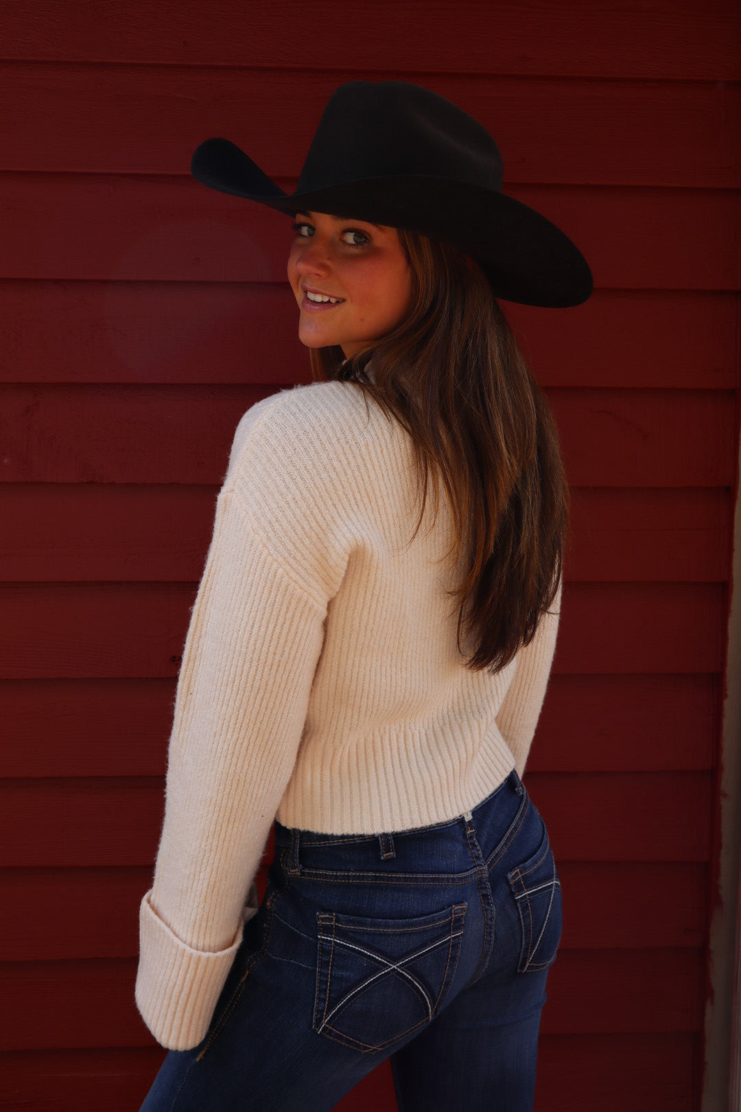 Birch Mock Neck Foldover Sleeve Sweater