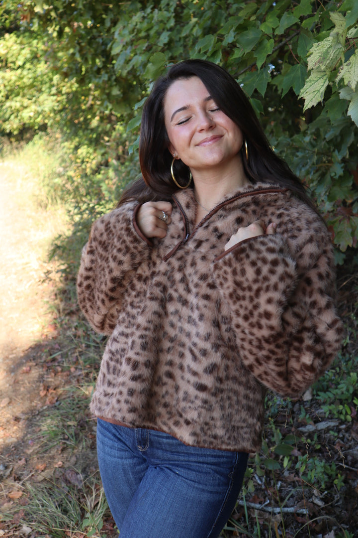 Stevie Leopard Print Pullover Jacket