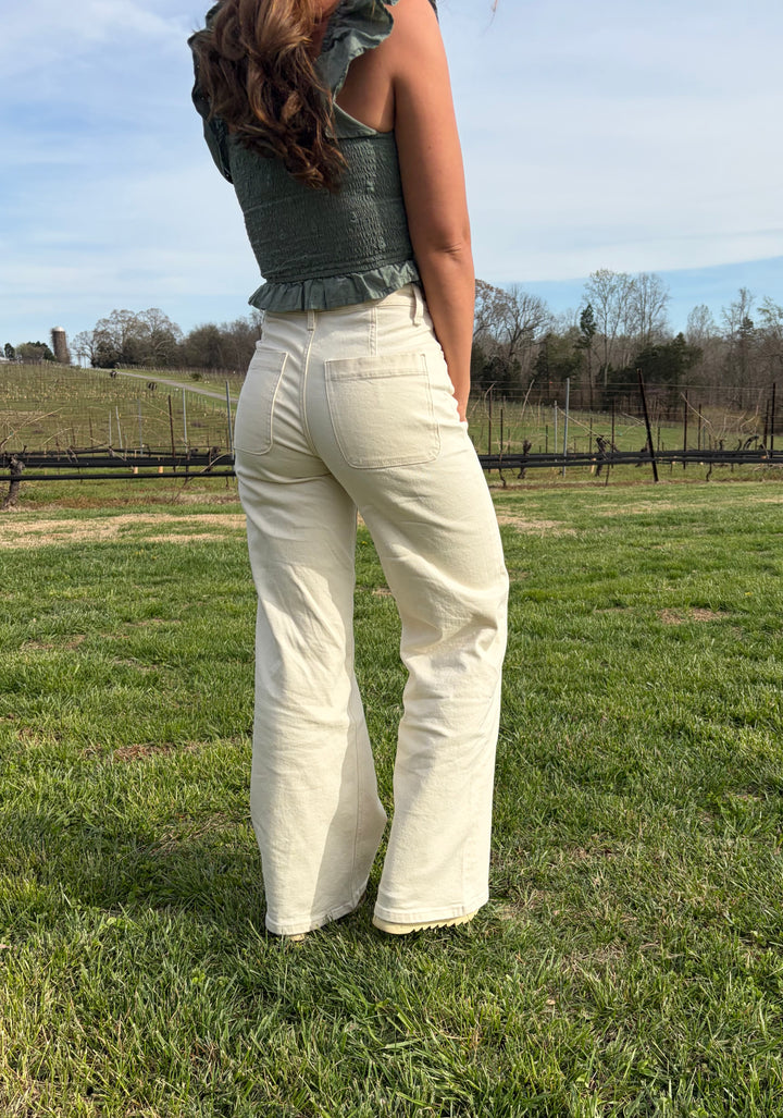 Savannah Drawstring Wide Leg Jean