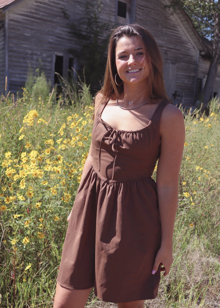 Maeve Milkmaid Mini Dress