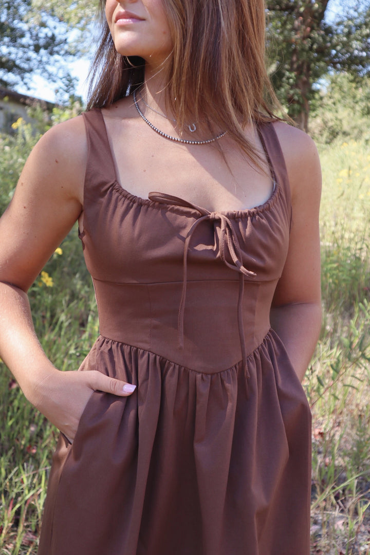 Maeve Milkmaid Mini Dress