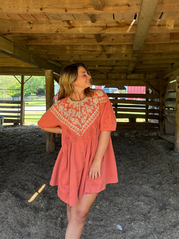 Colette Embroidered Tunic Dress
