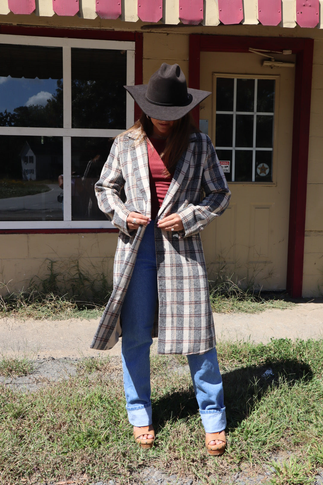 Orchard Plaid Long Coat