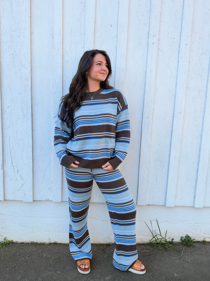 Aspen Striped Sweater and Wide Leg Pant Set