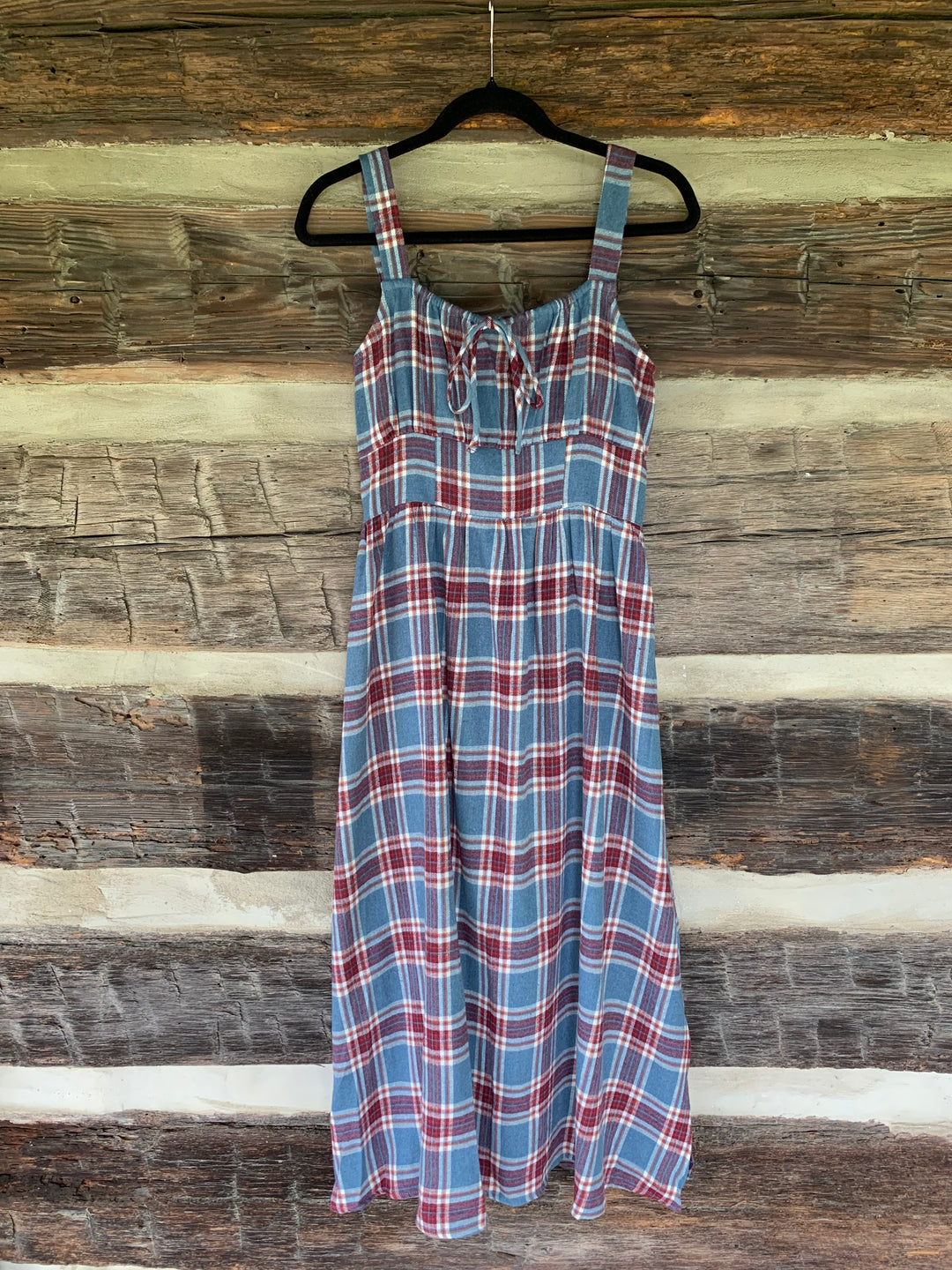 Elvira Flannel Milkmaid Midi Dress