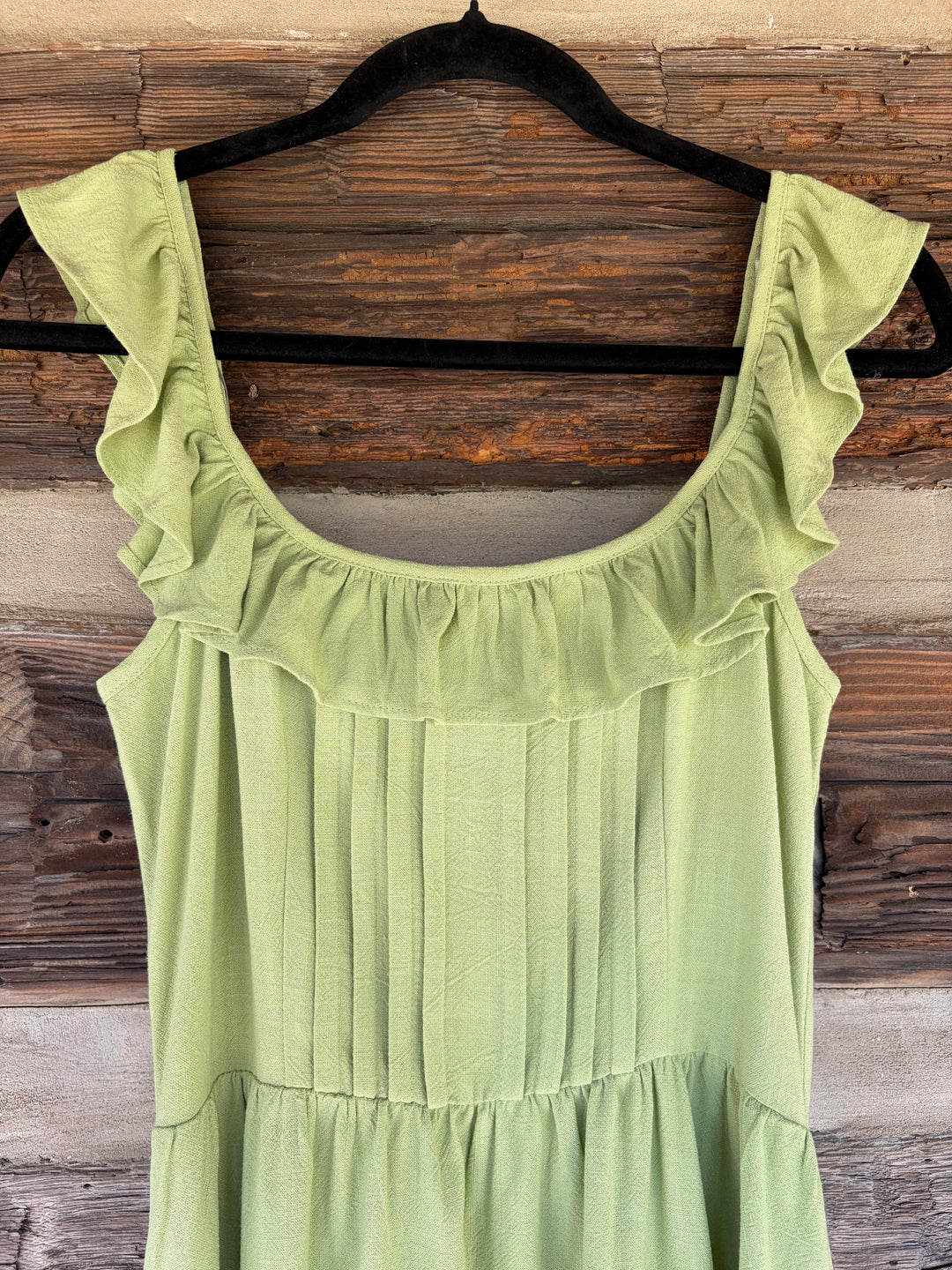 Key Lime Ruffle Mini Dress