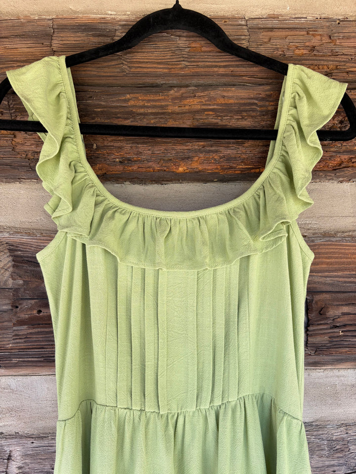 Key Lime Ruffle Mini Dress