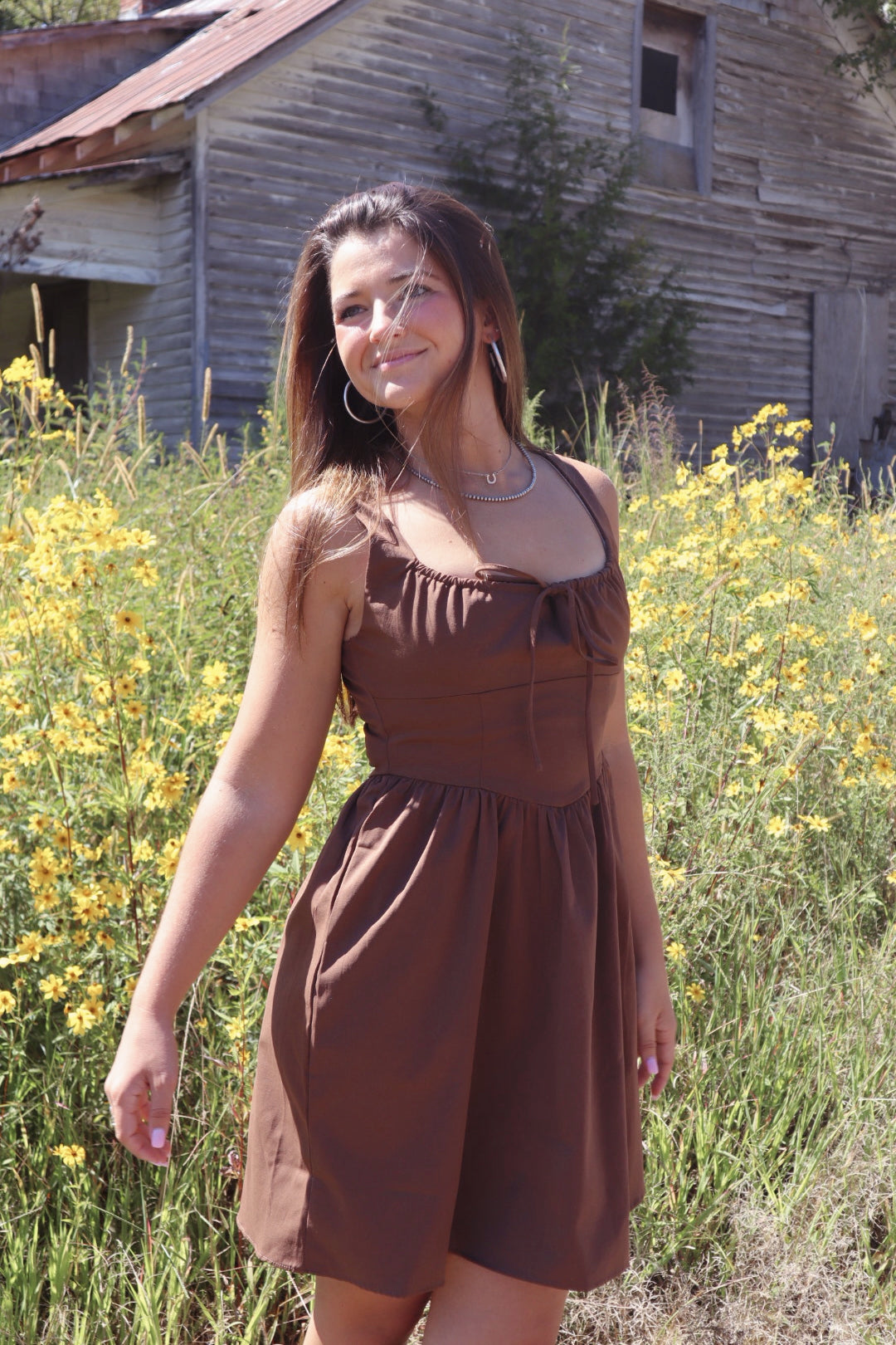 Maeve Milkmaid Mini Dress