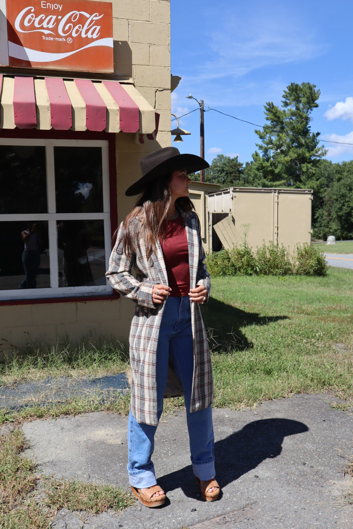 Orchard Plaid Long Coat