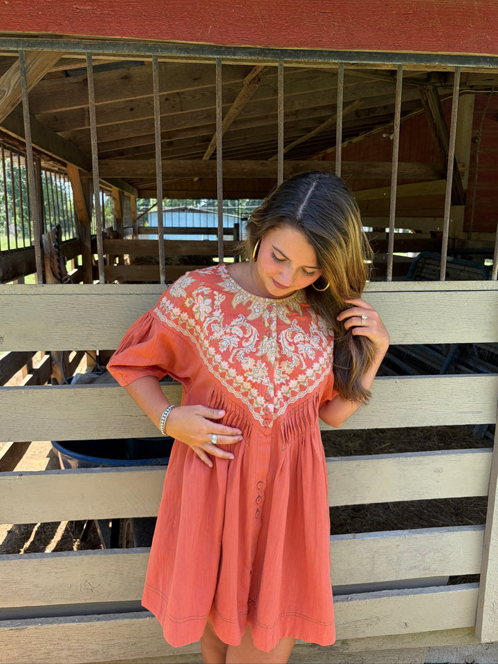 Colette Embroidered Tunic Dress