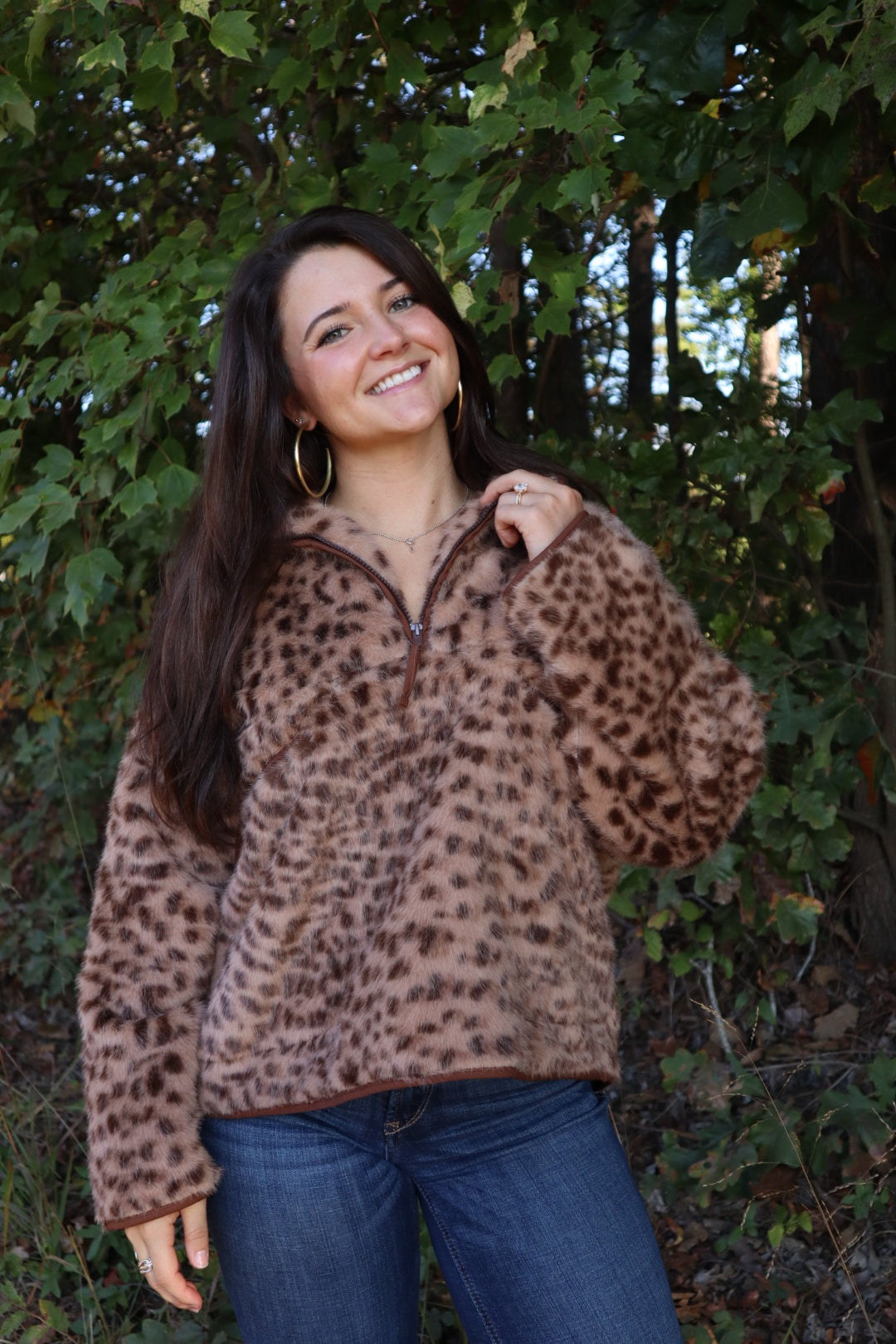 Stevie Leopard Print Pullover Jacket