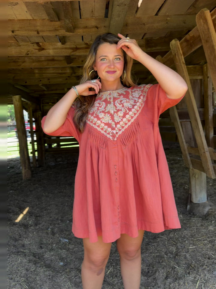Colette Embroidered Tunic Dress